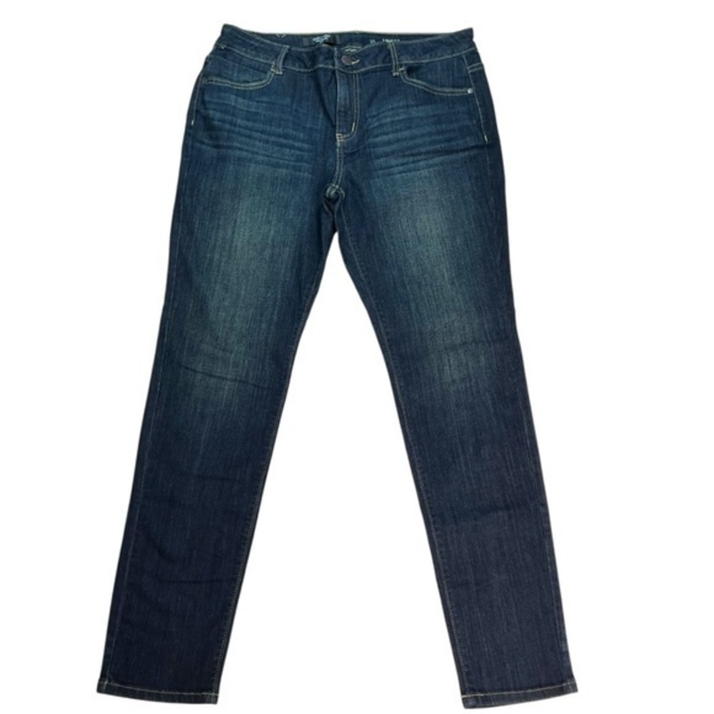 Simply Vera Vera Wang Jeans Dark Denim Blue Wash Skinny Leg Mid Rise Jeans Sz 10